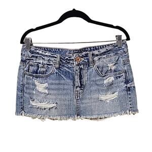 American Eagle Distressed Mini Jean Skirt Womens Size 6